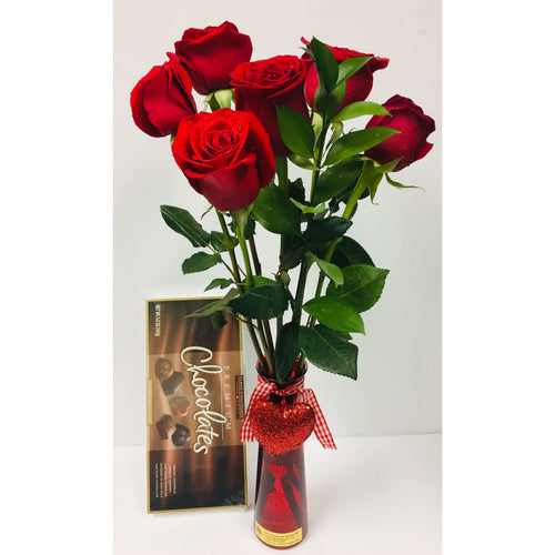 Roses, 2-Balloons & Chocolate - Gift Baskets By Design SB, Inc.