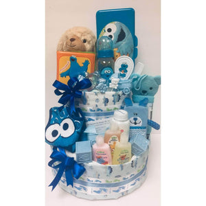 Cookie Monster Diaper Cake-2 Sizes - Gift Baskets By Design SB, Inc.