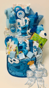 Cookie Monster Diaper Cake-2 Sizes - Gift Baskets By Design SB, Inc.